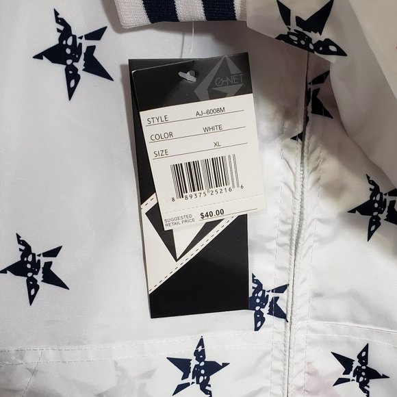 Men's Lightweight Nylon Windbreaker with Stars NWT - Picture 4 of 4